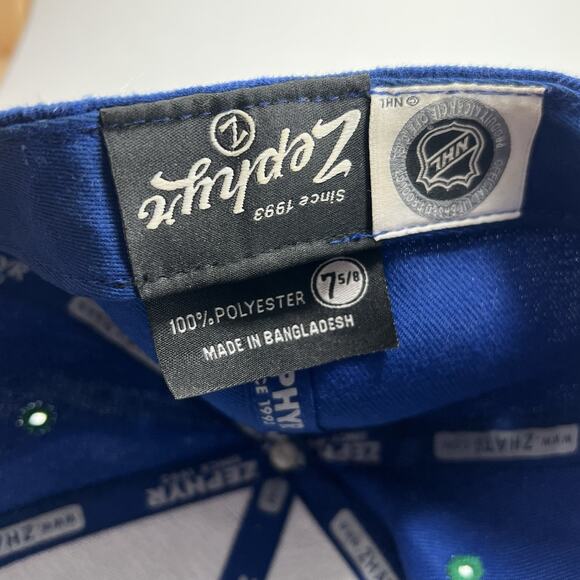 Vancouver Canucks Zephyr Crosscheck Fitted Hat Royal Blue Ice Hockey - Picture 7 of 8